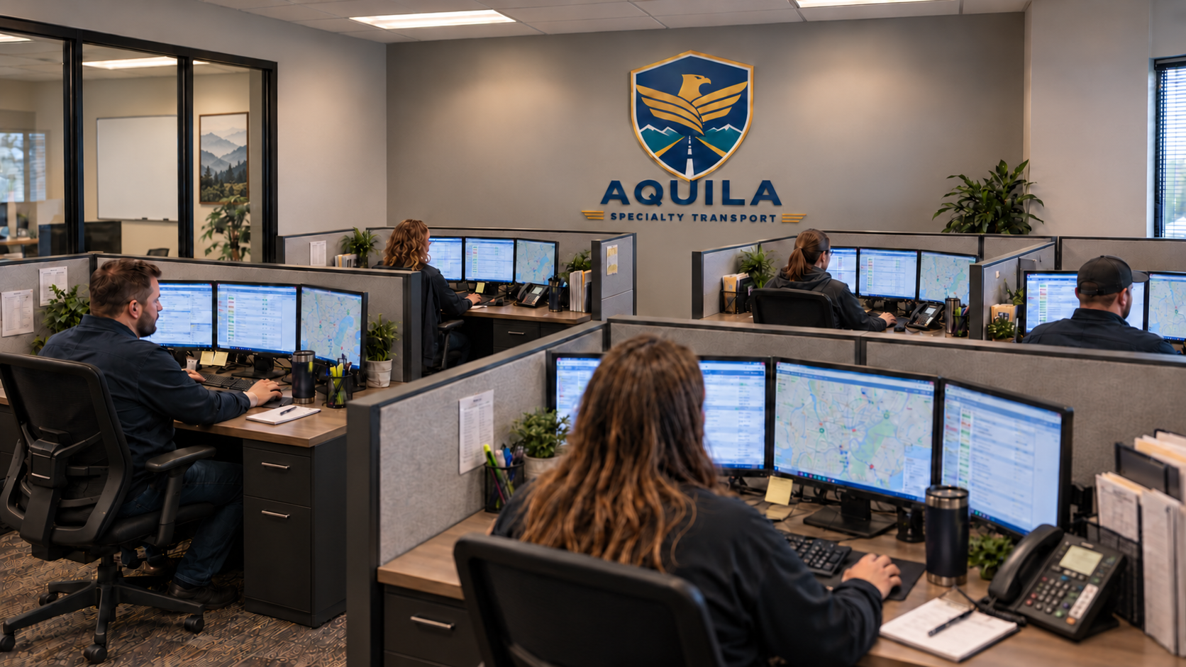 Representative view of a professionally staffed transportation coordination center